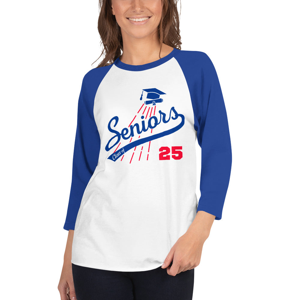 2025 Senior - baseball style t-shirt - 3/4 sleeve